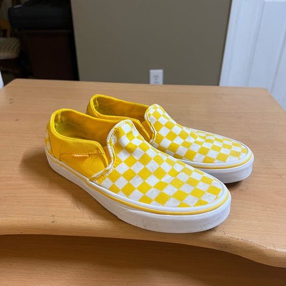 Vans Yellow check Slip on Sneakers women 7 - Picture 8 of 9